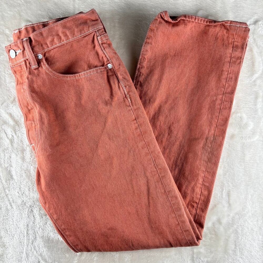 Levi's 501 Jeans Men's 32X32 Button Fly Salmon Coral Red Tab